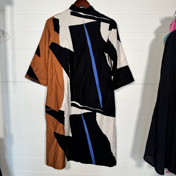 Vintage Catherine Oqust Black and Cream Dress Guessimate Size Medium Maybe Large - Picture 9 of 12